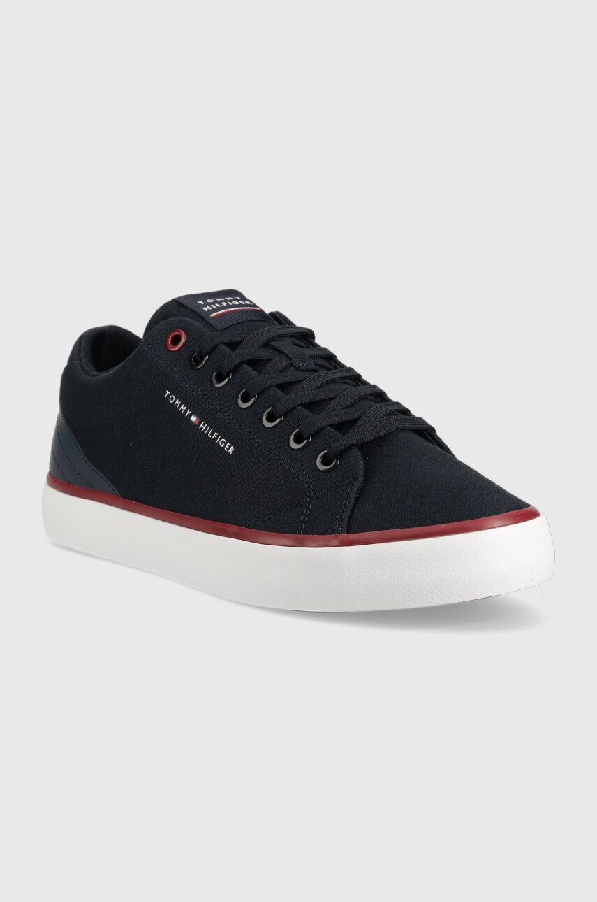 Tommy Hilfiger Superge TH HI VULC CORE LOW CANVAS bela barva FM0FM04737 - Pepit.si