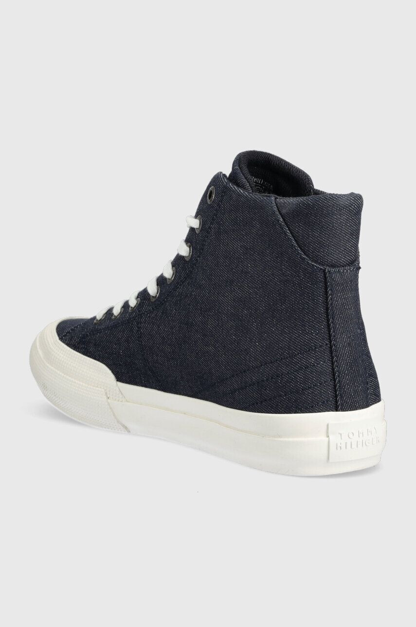 Tommy Hilfiger Superge TH HI VULC PREMIUM DENIM moške mornarsko modra barva - Pepit.si