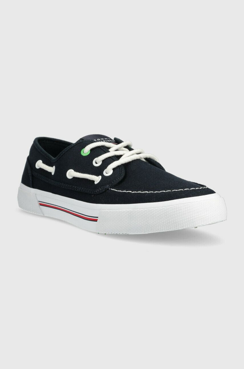 Tommy Hilfiger Teniske CORE BOAT SHOE CANVAS moške mornarsko modra barva FM0FM04510 - Pepit.si