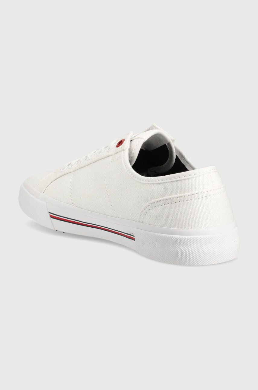 Tommy Hilfiger Teniske CORE CORPORATE VULC CANVAS moške bela barva - Pepit.si