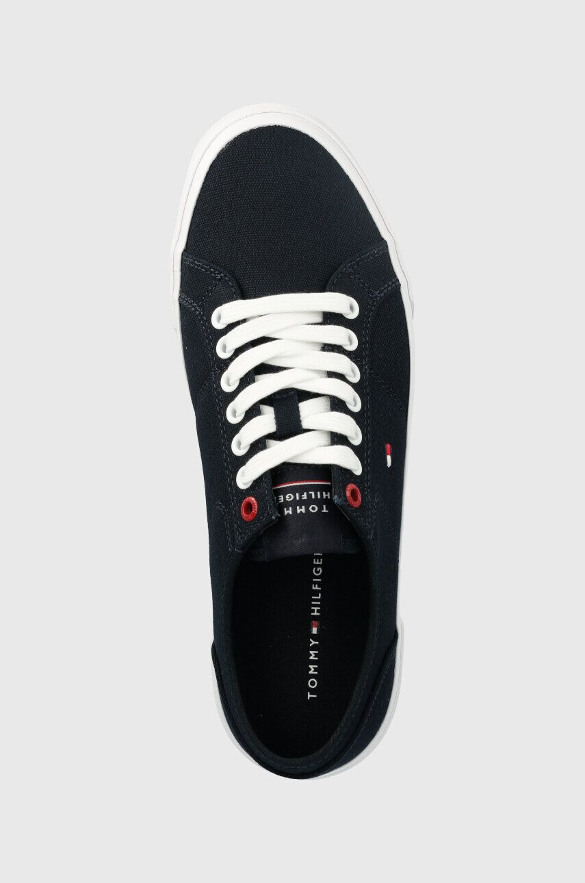 Tommy Hilfiger Teniske CORE CORPORATE VULC CANVAS moške mornarsko modra barva - Pepit.si