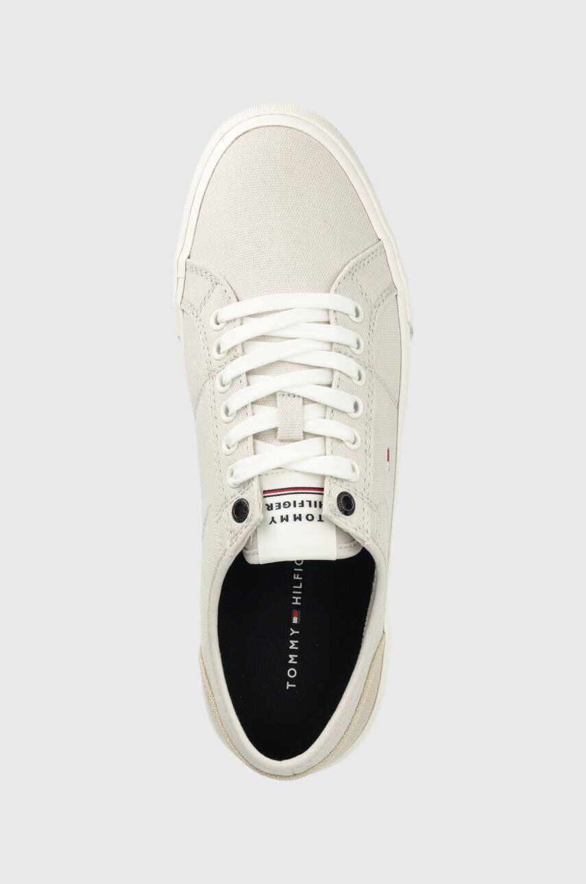 Tommy Hilfiger Teniske CORE CORPORATE VULC CANVAS moške siva barva - Pepit.si