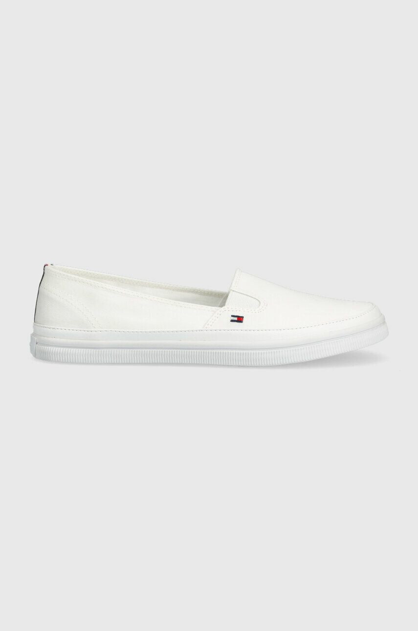 Tommy Hilfiger Teniske ESSENTIAL KESHA SLIP-ON ženske bela barva FW0FW07121 - Pepit.si