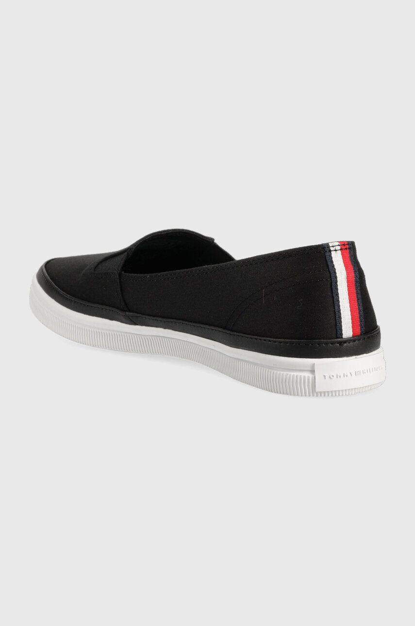 Tommy Hilfiger Teniske ESSENTIAL KESHA SLIP-ON ženske črna barva FW0FW07121 - Pepit.si