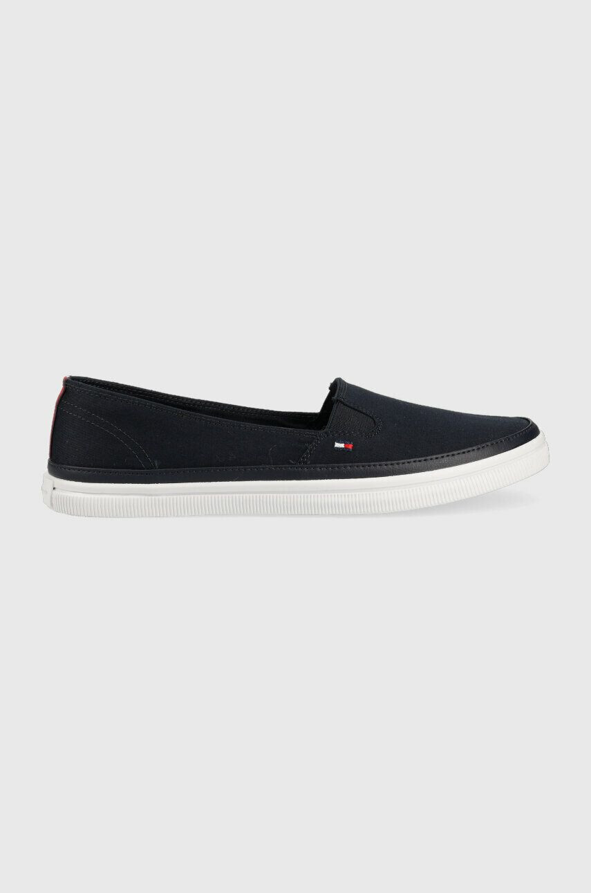 Tommy Hilfiger Teniske ESSENTIAL KESHA SLIP-ON ženski mornarsko modra barva FW0FW07121 - Pepit.si