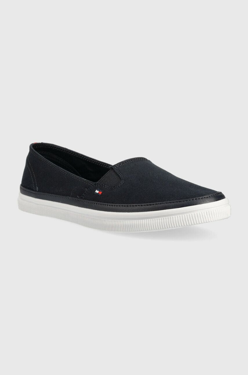 Tommy Hilfiger Teniske ESSENTIAL KESHA SLIP-ON ženski mornarsko modra barva FW0FW07121 - Pepit.si