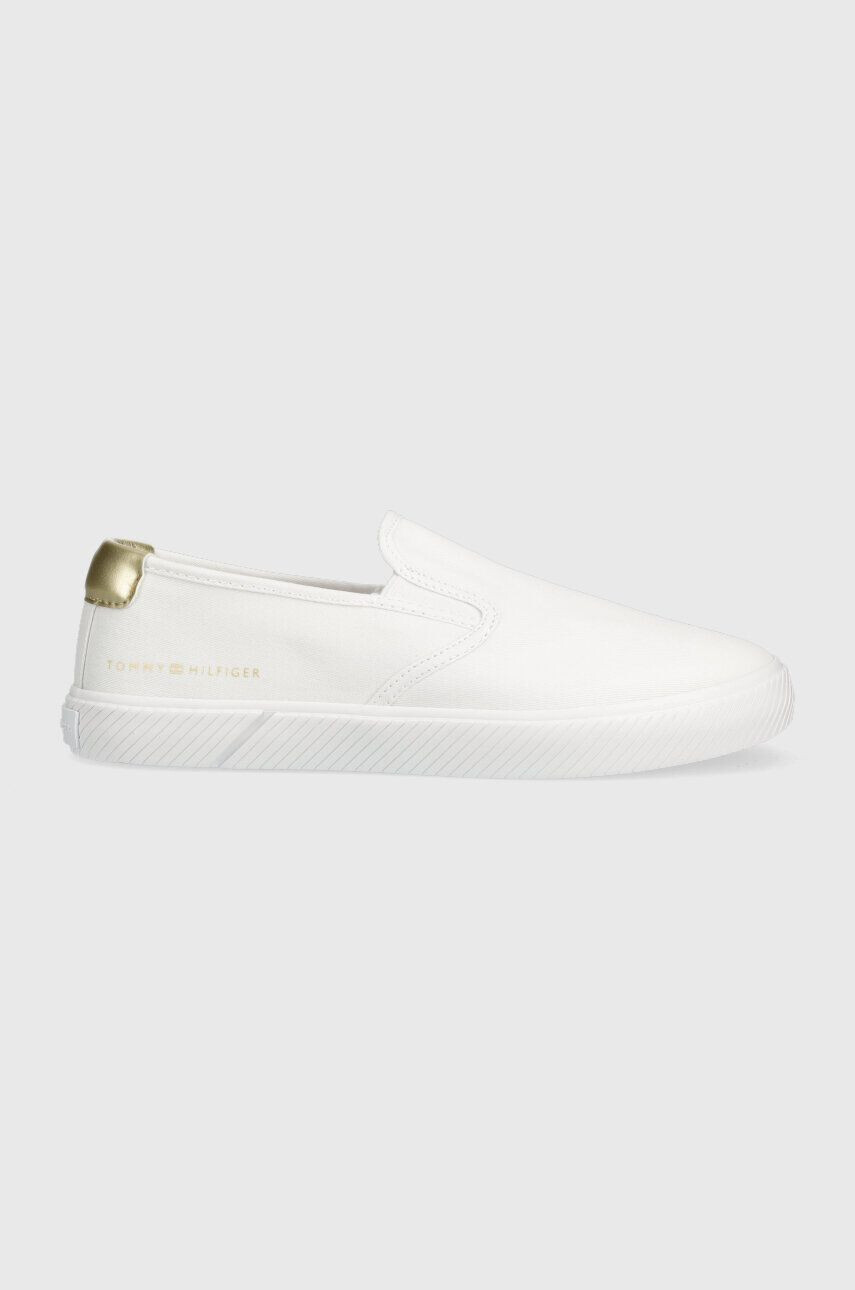 Tommy Hilfiger Teniske ESSENTIAL SLIP-ON SNEAKER ženske bela barva FW0FW06956 - Pepit.si