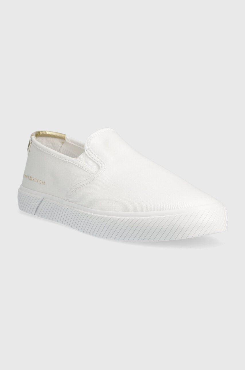 Tommy Hilfiger Teniske ESSENTIAL SLIP-ON SNEAKER ženske bela barva FW0FW06956 - Pepit.si