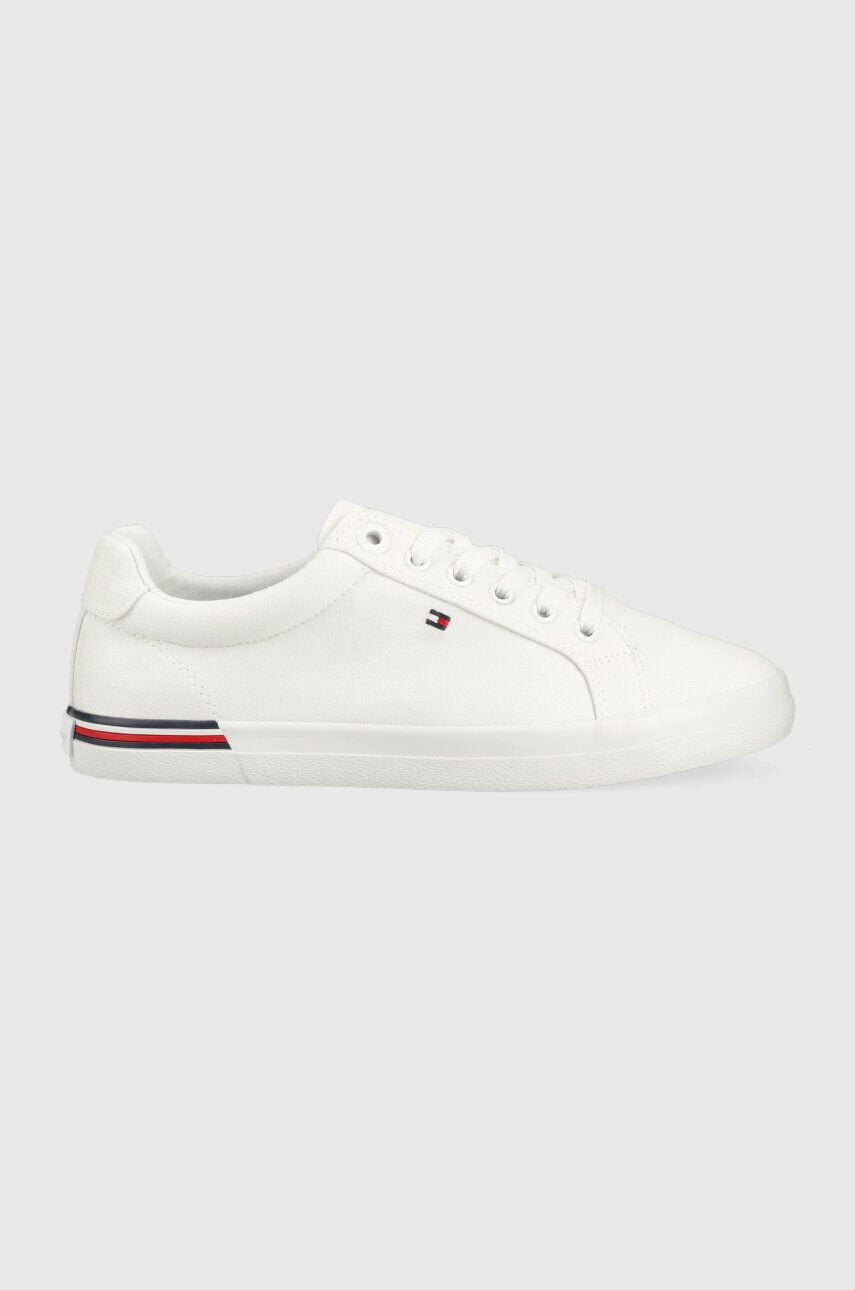 Tommy Hilfiger Teniske ESSENTIAL STRIPES SNEAKER ženske bela barva FW0FW06954 - Pepit.si