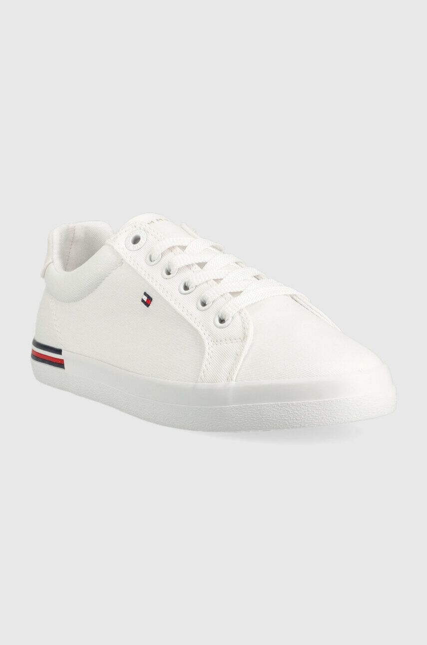 Tommy Hilfiger Teniske ESSENTIAL STRIPES SNEAKER ženske bela barva FW0FW06954 - Pepit.si