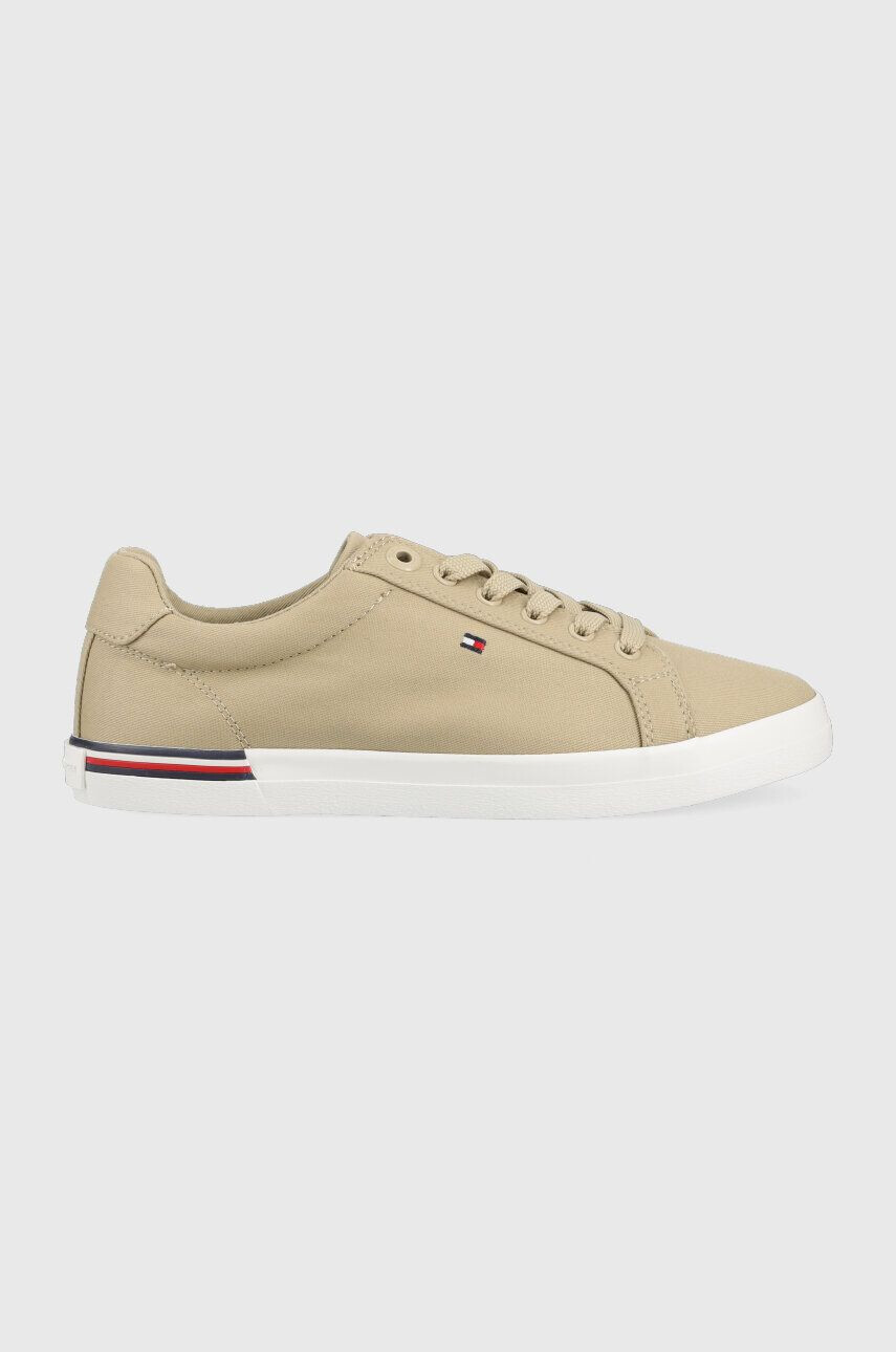 Tommy Hilfiger Teniske ESSENTIAL STRIPES SNEAKER ženske bež barva FW0FW06954 - Pepit.si