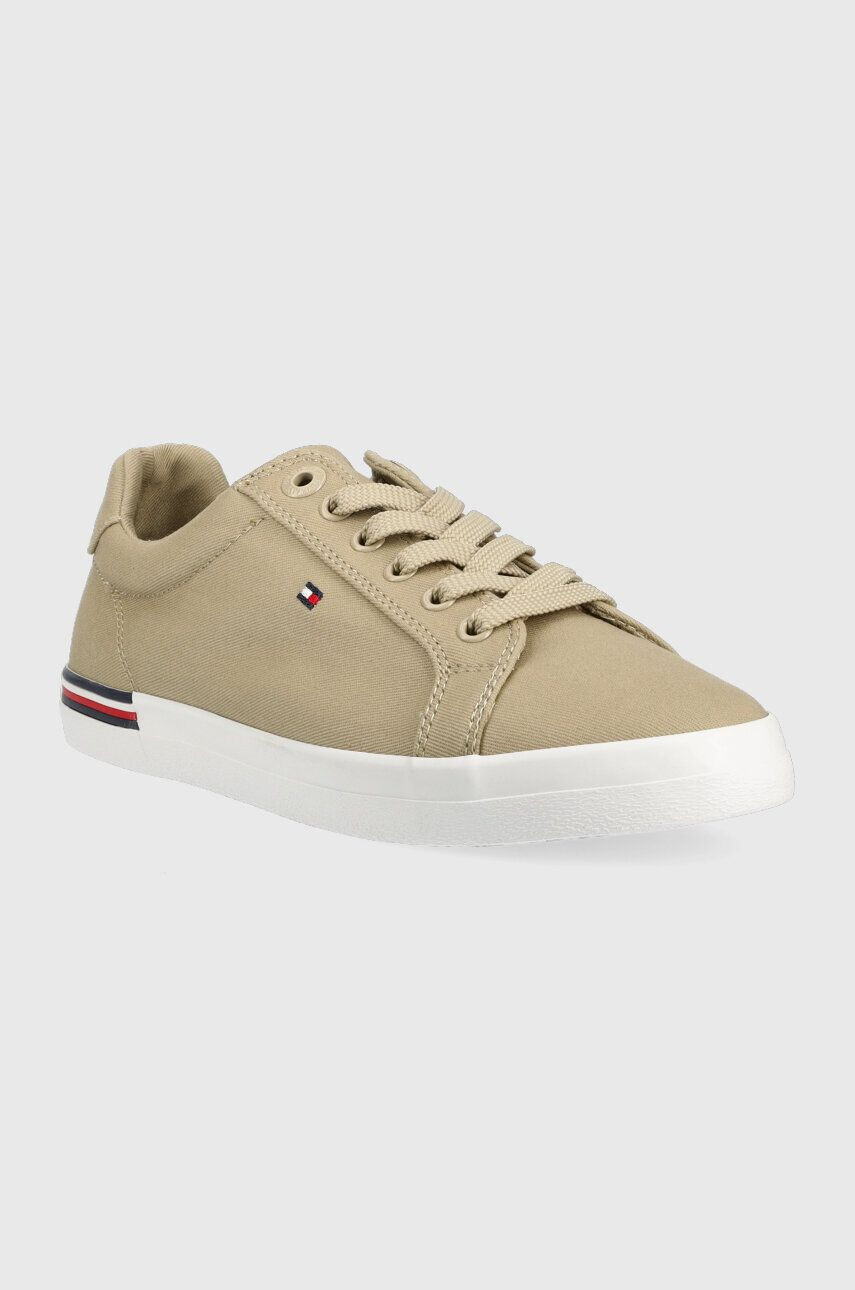 Tommy Hilfiger Teniske ESSENTIAL STRIPES SNEAKER ženske bež barva FW0FW06954 - Pepit.si