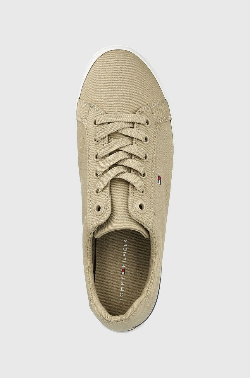 Tommy Hilfiger Teniske ESSENTIAL STRIPES SNEAKER ženske bež barva FW0FW06954 - Pepit.si