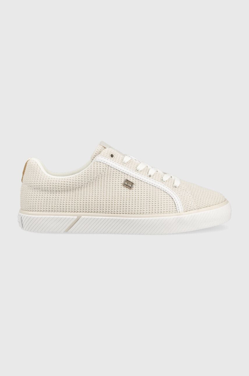 Tommy Hilfiger Teniske ESSENTIAL VULC MESH ženske bež barva FW0FW07299 - Pepit.si