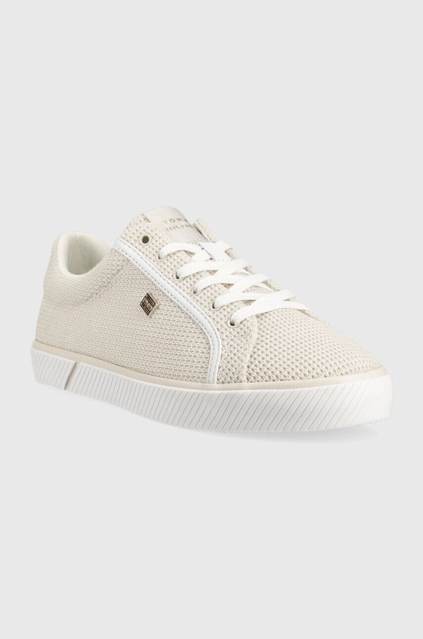 Tommy Hilfiger Teniske ESSENTIAL VULC MESH ženske bež barva FW0FW07299 - Pepit.si