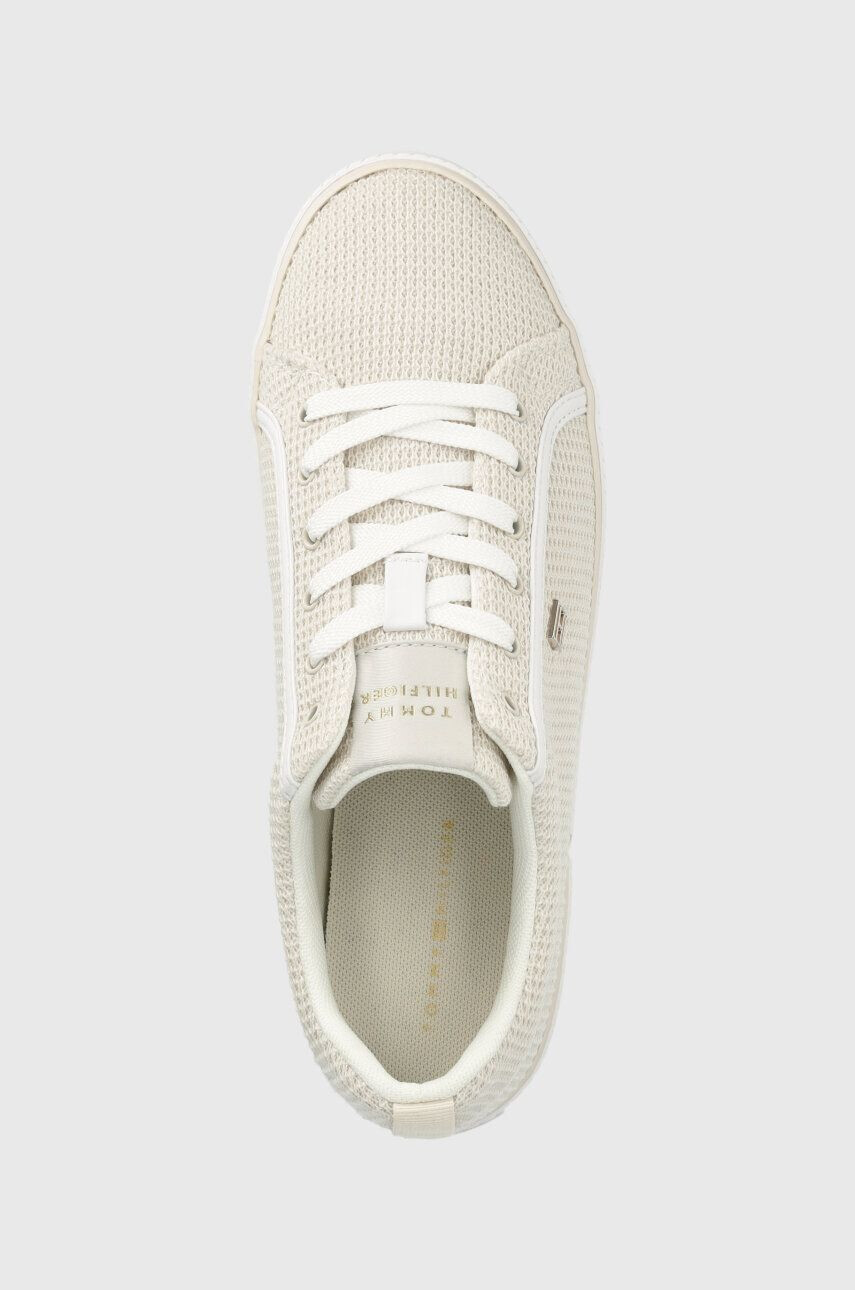 Tommy Hilfiger Teniske ESSENTIAL VULC MESH ženske bež barva FW0FW07299 - Pepit.si