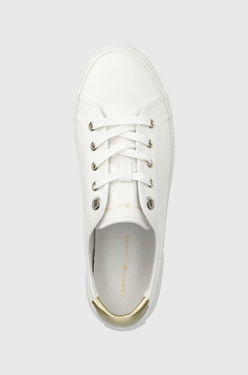 Tommy Hilfiger Teniske LACE UP VULC SNEAKER ženske bela barva FW0FW06957 - Pepit.si