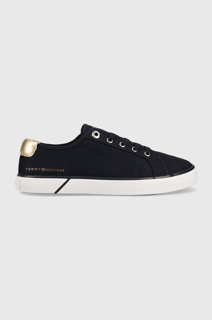 Tommy Hilfiger Teniske LACE UP VULC SNEAKER ženske mornarsko modra barva FW0FW06957 - Pepit.si