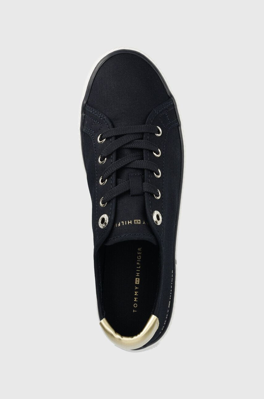 Tommy Hilfiger Teniske LACE UP VULC SNEAKER ženske mornarsko modra barva FW0FW06957 - Pepit.si