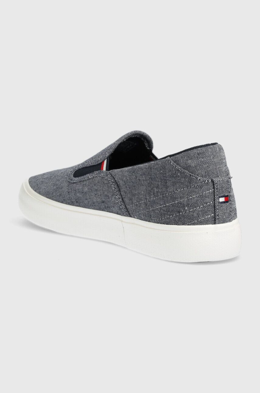 Tommy Hilfiger Teniske TH HI VULC CORE LOW SLIP ON moške mornarsko modra barva - Pepit.si