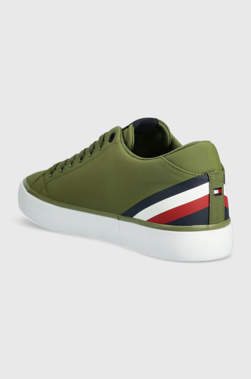 Tommy Hilfiger Teniske TH HI VULC CORE LOW STRIPES zelena barva FM0FM04735 - Pepit.si