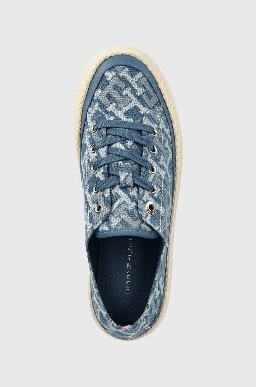 Tommy Hilfiger Teniske VULC ROPE MONOGRAM DENIM ženske FW0FW07112 - Pepit.si