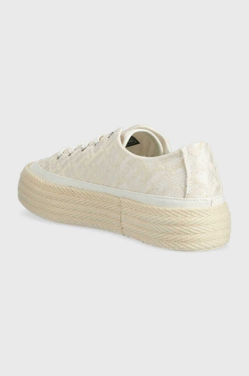 Tommy Hilfiger Teniske VULC ROPE MONOGRAM WHITE DENIM ženske bež barva FW0FW07254 - Pepit.si