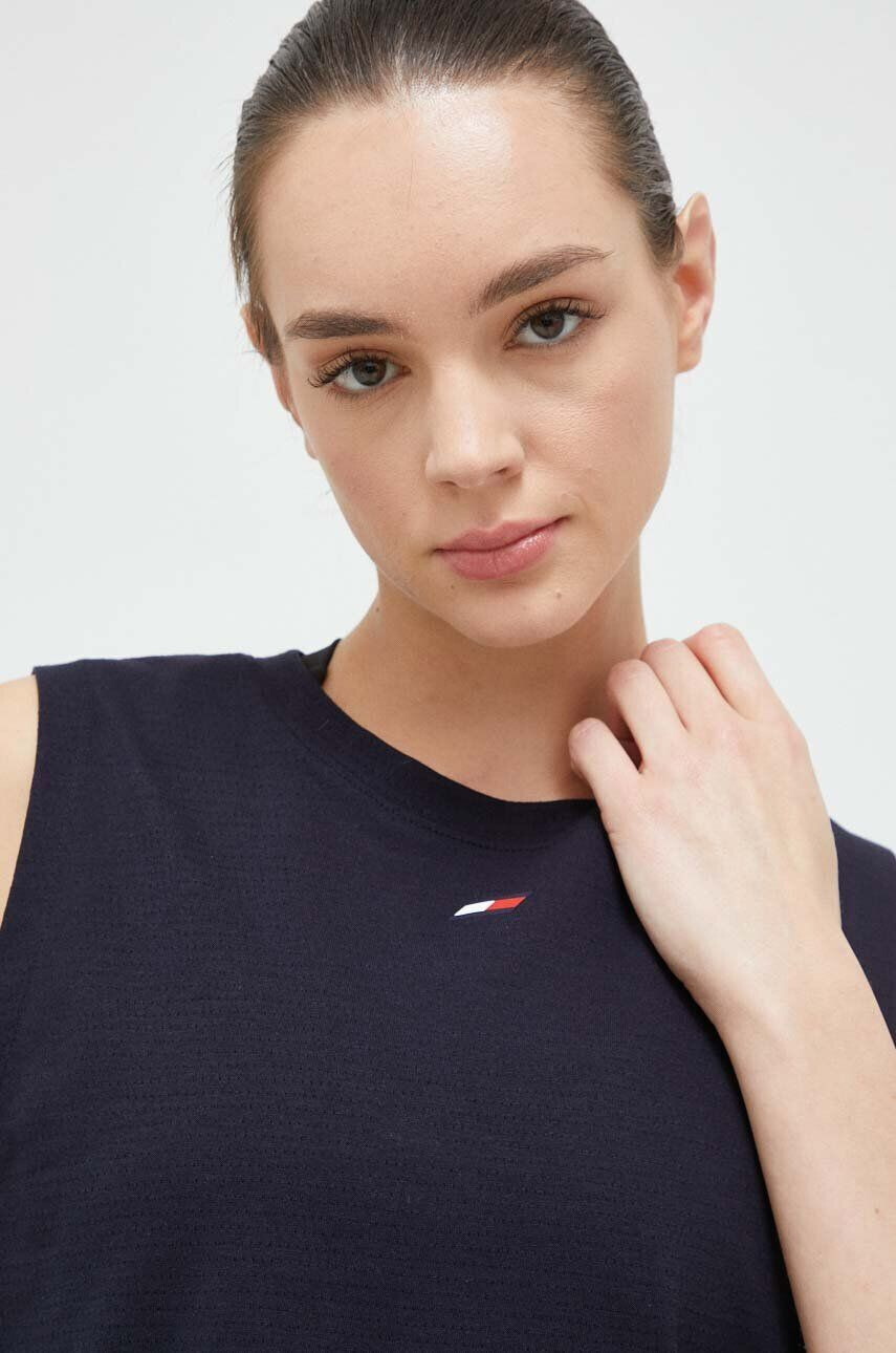 Tommy Hilfiger Top ženski mornarsko modra barva - Pepit.si