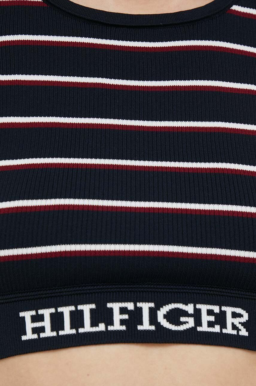 Tommy Hilfiger Top ženski mornarsko modra barva - Pepit.si