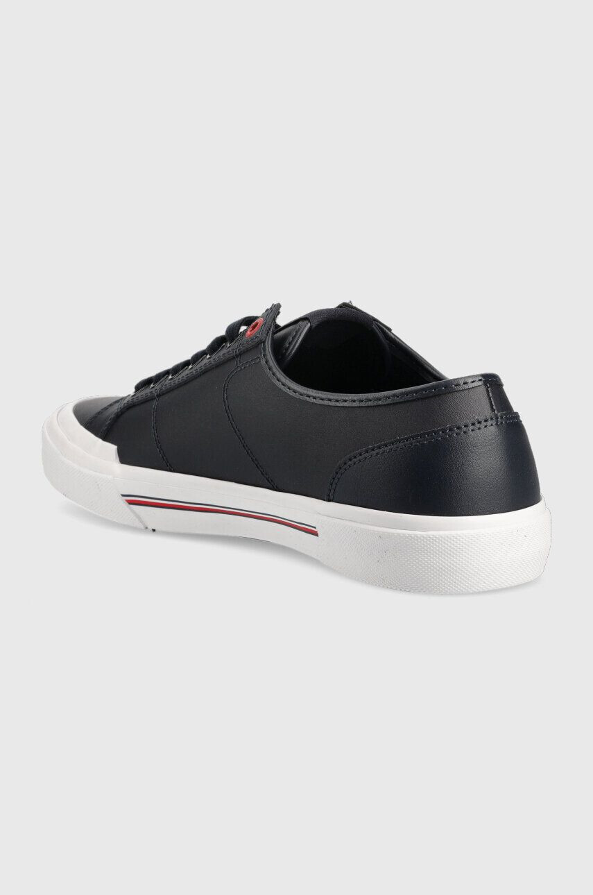 Tommy Hilfiger Usnjene teniske CORE CORPORATE VULC LEATHER moške mornarsko modra barva FM0FM04561 - Pepit.si