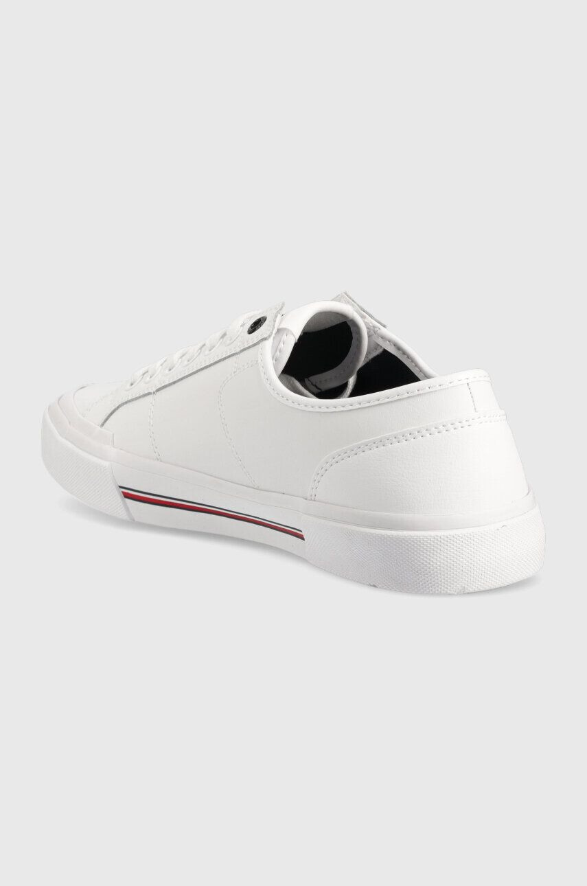 Tommy Hilfiger Usnjene teniske CORE CORPORATE VULC LEATHER moške bela barva FM0FM04561 - Pepit.si