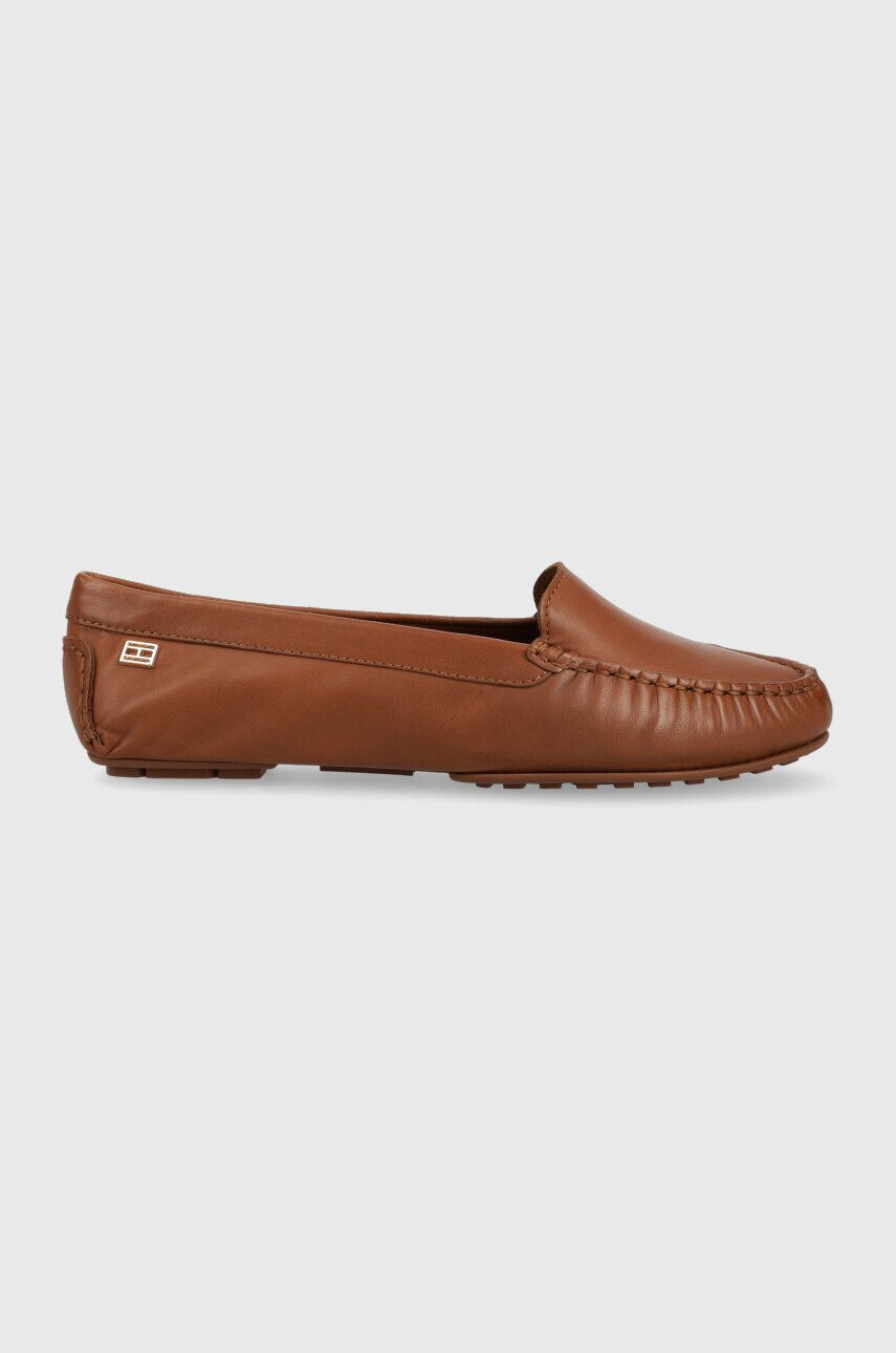 Tommy Hilfiger Usnjeni mokasini ESSENTIAL CHIC MOCASSIN ženski rjava barva FW0FW07224 - Pepit.si