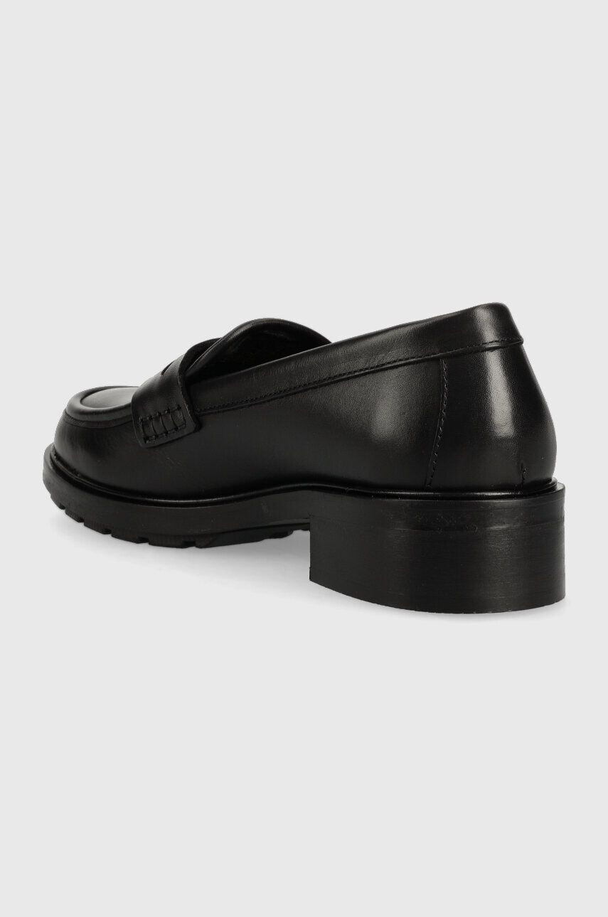 Tommy Hilfiger Usnjeni mokasini TH ICONIC LOAFER ženski črna barva FW0FW07412 - Pepit.si