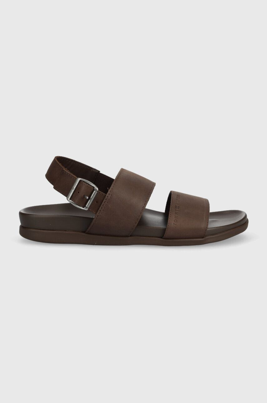 Tommy Hilfiger Usnjeni sandali HILFIGER PREMIUM LEATHER SANDAL - Pepit.si