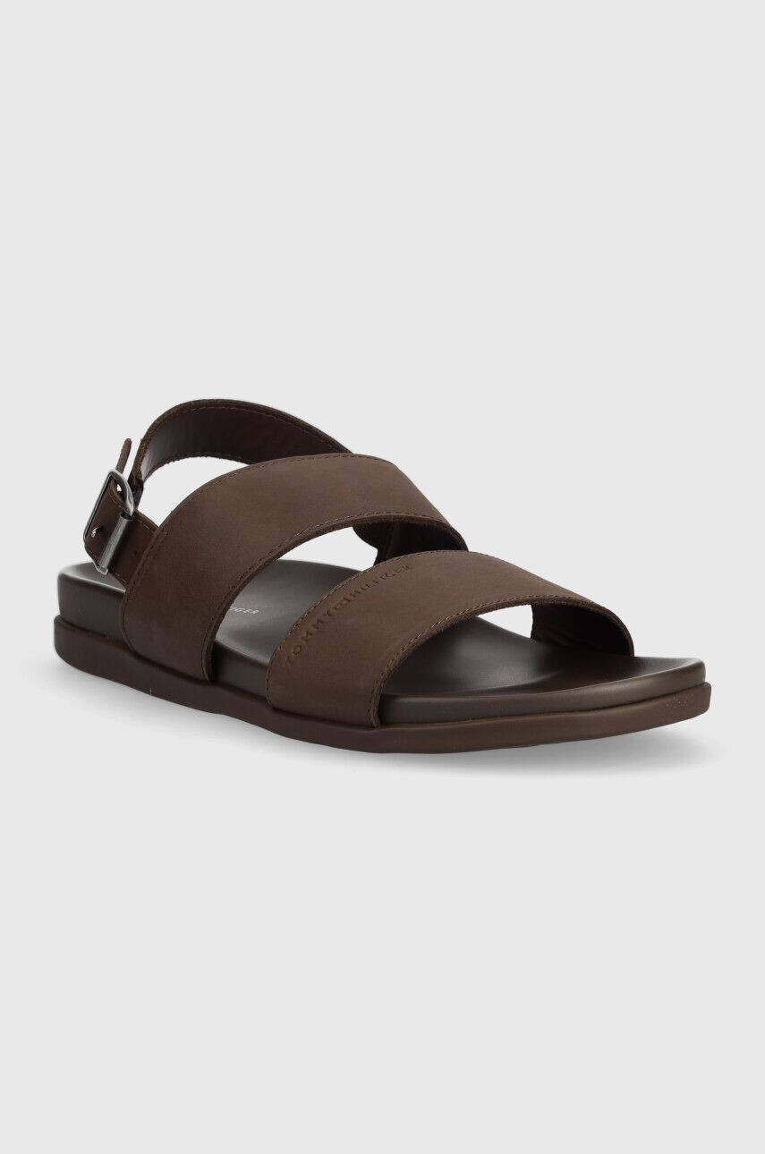 Tommy Hilfiger Usnjeni sandali HILFIGER PREMIUM LEATHER SANDAL - Pepit.si