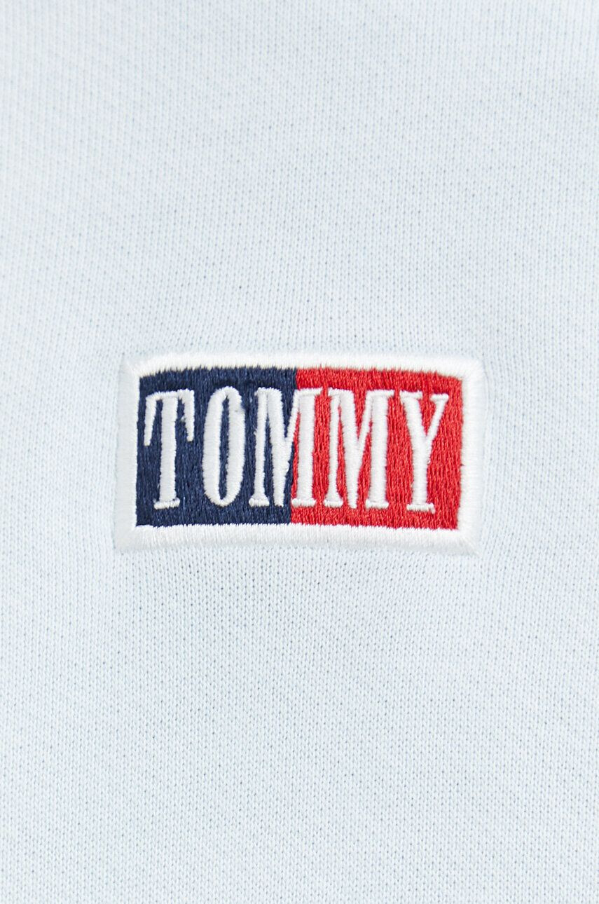 Tommy Jeans Bombažen pulover ženska zelena barva s kapuco - Pepit.si