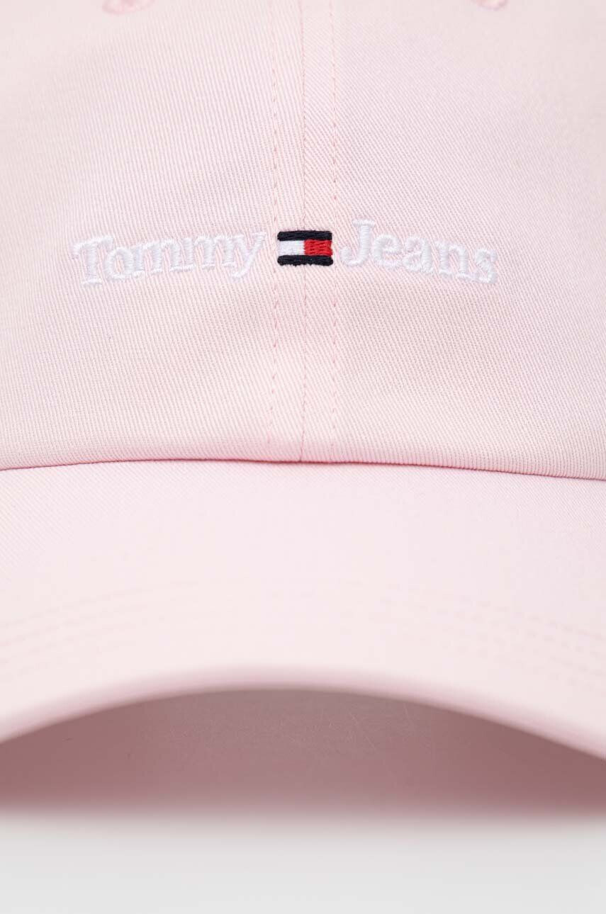 Tommy Jeans Bombažna bejzbolska kapa roza barva - Pepit.si