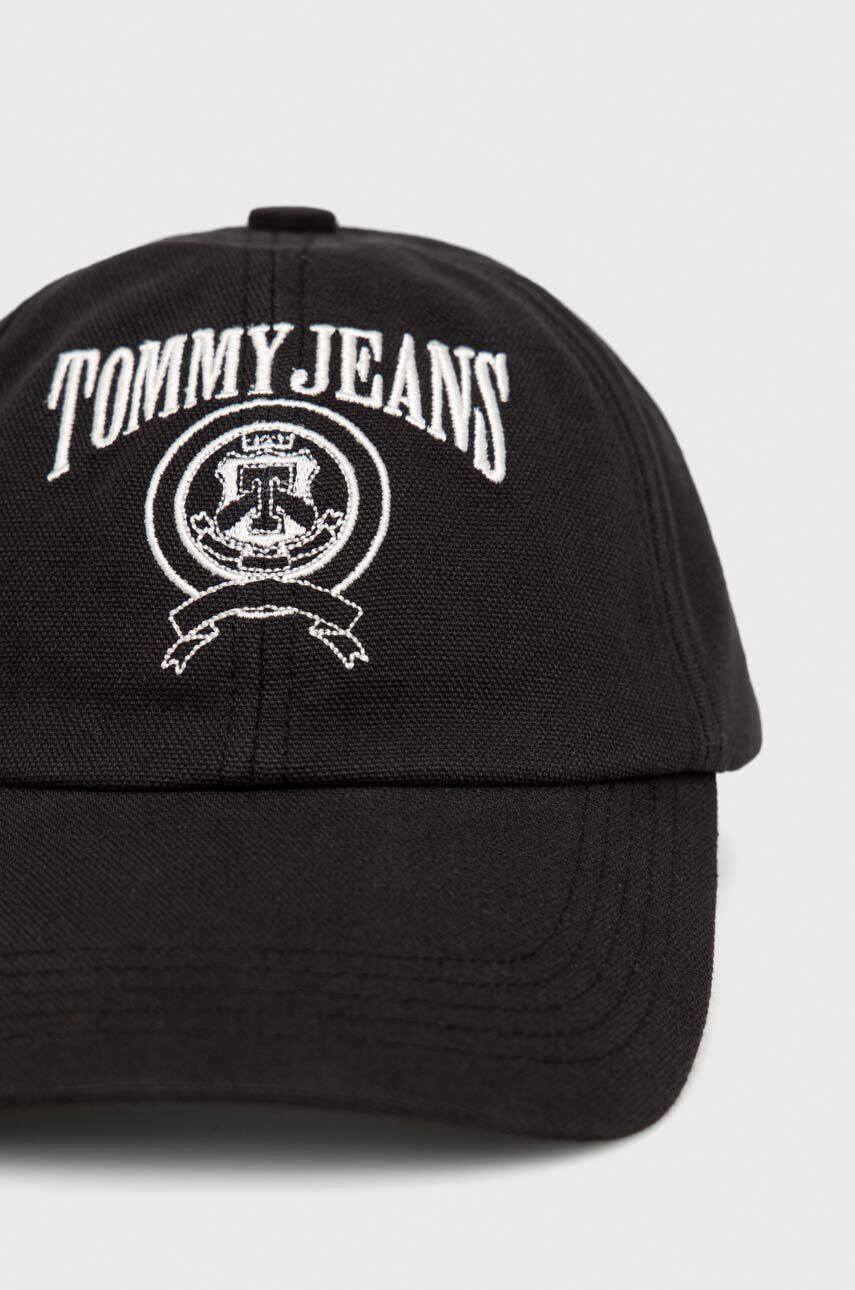 Tommy Jeans Bombažna bejzbolska kapa črna barva - Pepit.si