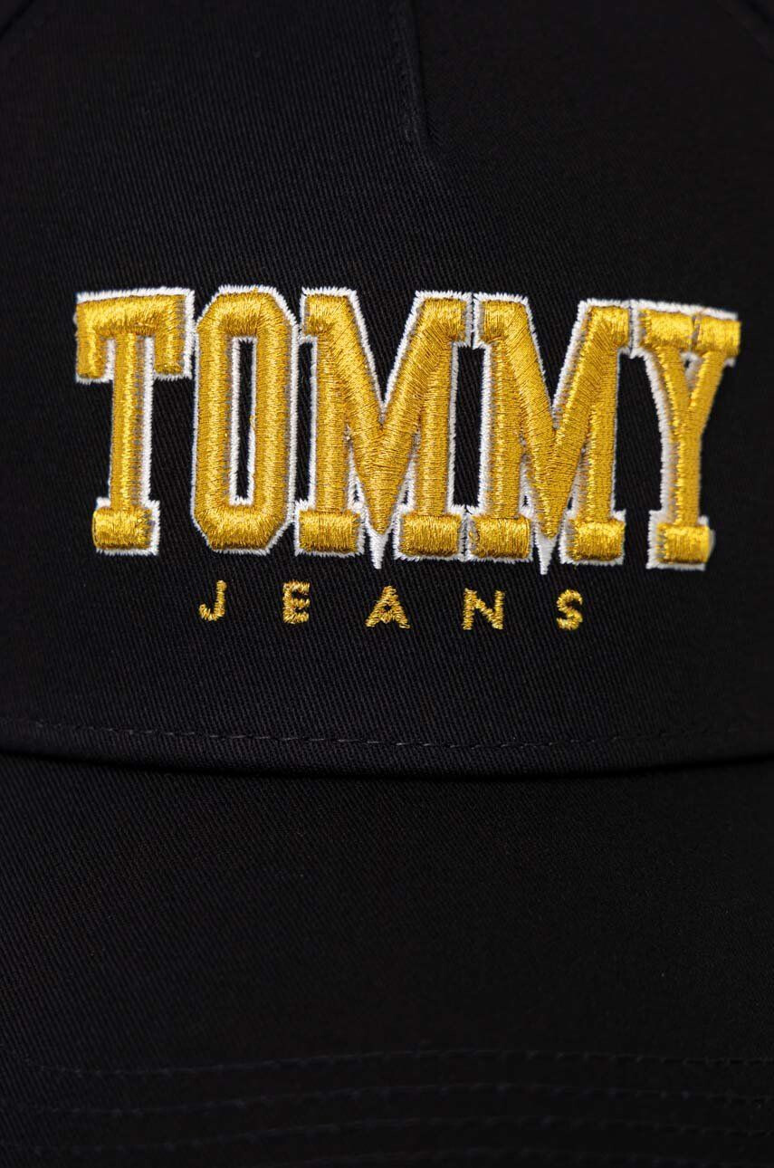 Tommy Jeans Bombažna bejzbolska kapa črna barva - Pepit.si