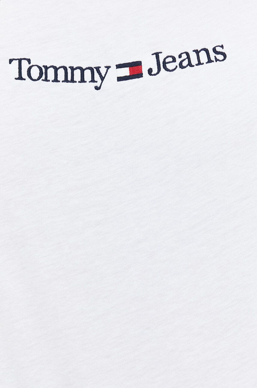 Tommy Jeans Bombažna kratka majica bela barva - Pepit.si