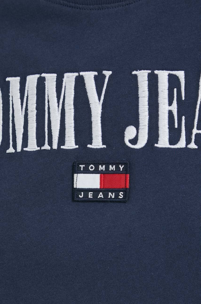 Tommy Jeans Bombažna kratka majica mornarsko modra barva - Pepit.si