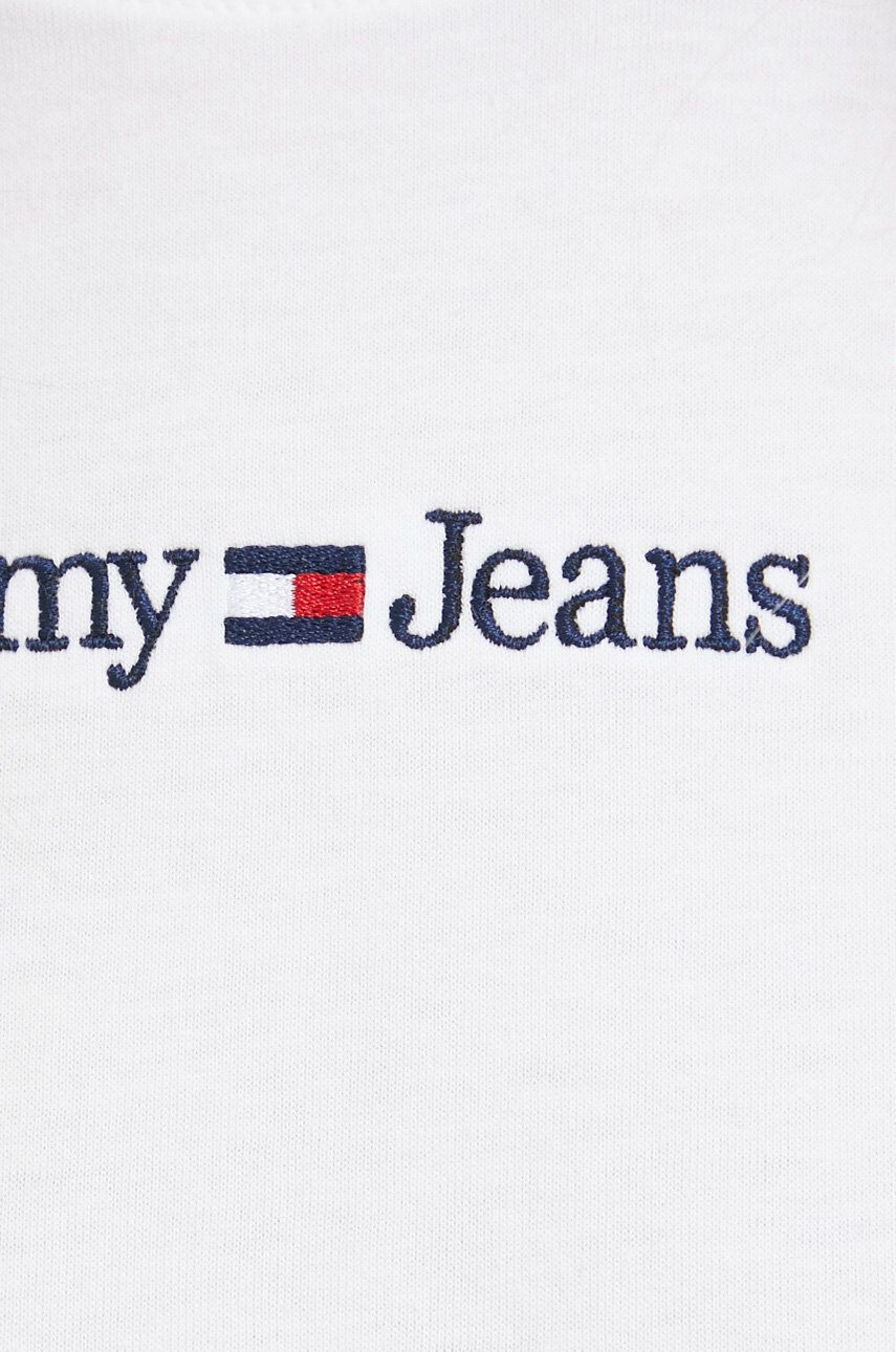 Tommy Jeans Bombažna kratka majica bela barva - Pepit.si