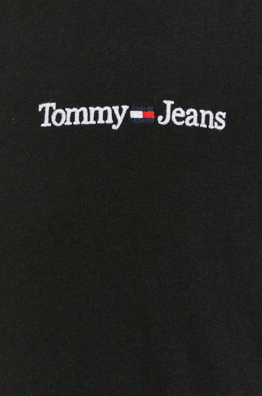 Tommy Jeans Bombažna kratka majica črna barva - Pepit.si