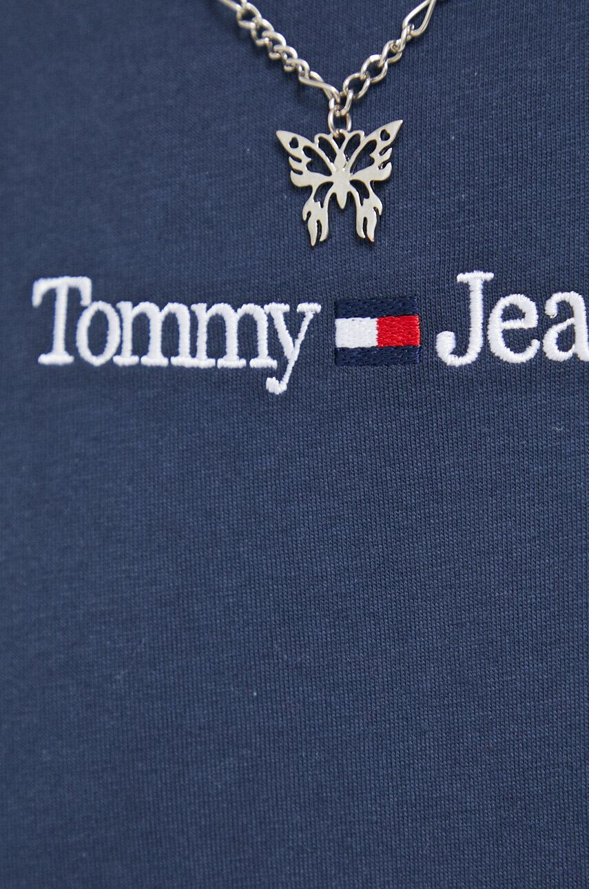 Tommy Jeans Bombažna kratka majica mornarsko modra barva - Pepit.si