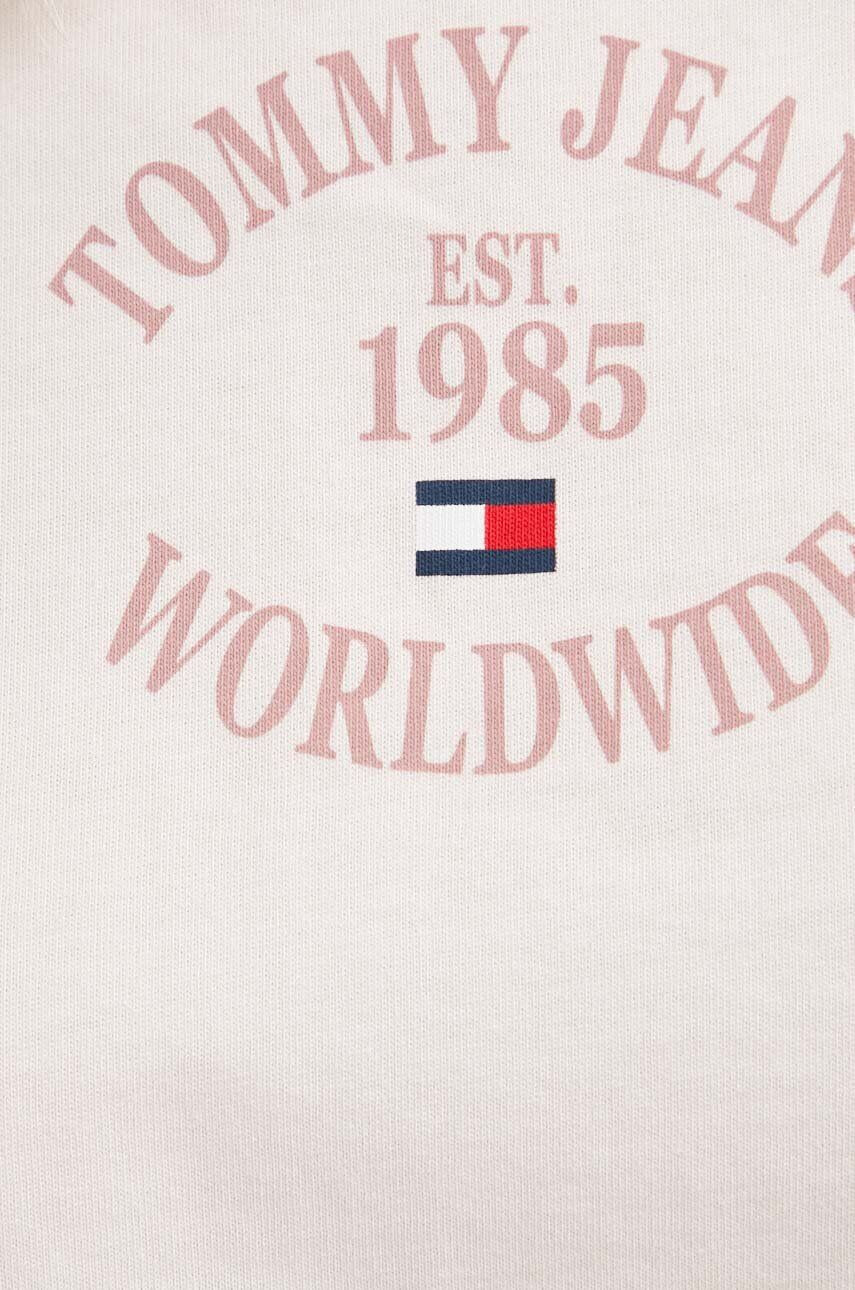 Tommy Jeans Bombažna kratka majica roza barva - Pepit.si