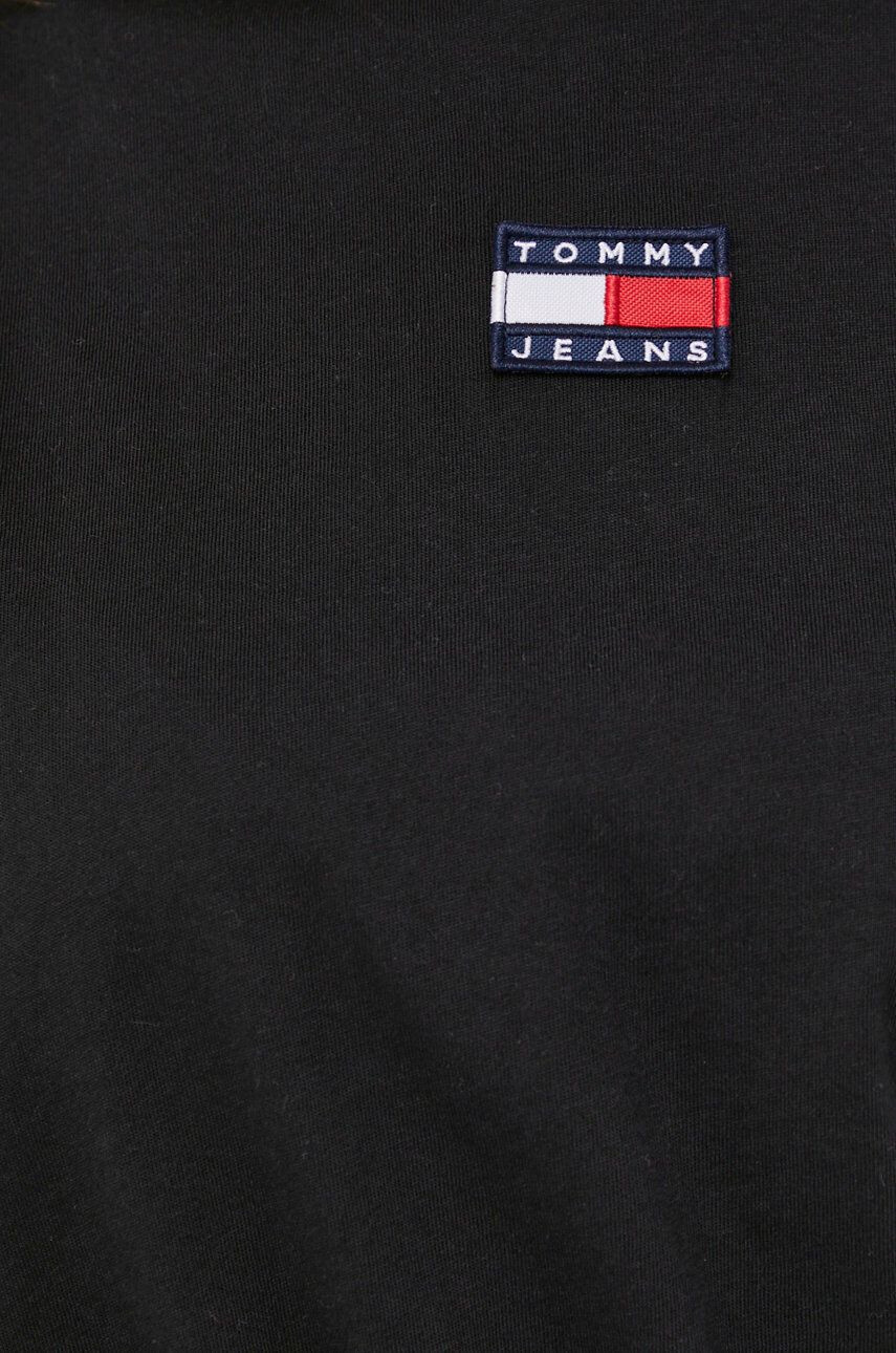 Tommy Jeans Bombažna kratka majica črna barva - Pepit.si