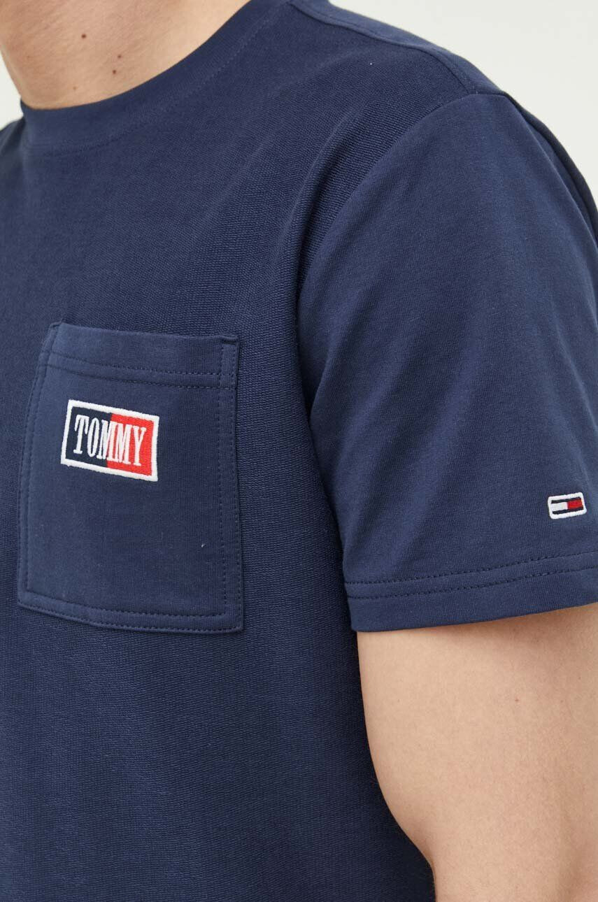 Tommy Jeans Bombažna kratka majica mornarsko modra barva - Pepit.si