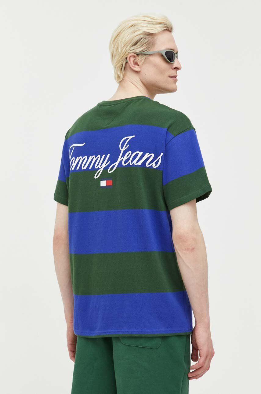 Tommy Jeans Bombažna kratka majica mornarsko modra barva - Pepit.si