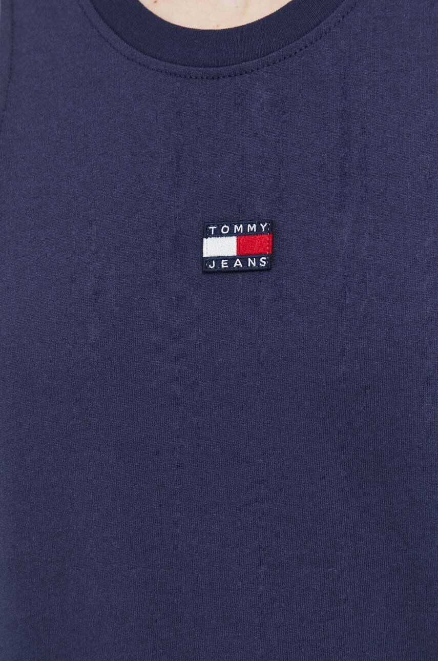 Tommy Jeans Bombažna kratka majica črna barva - Pepit.si