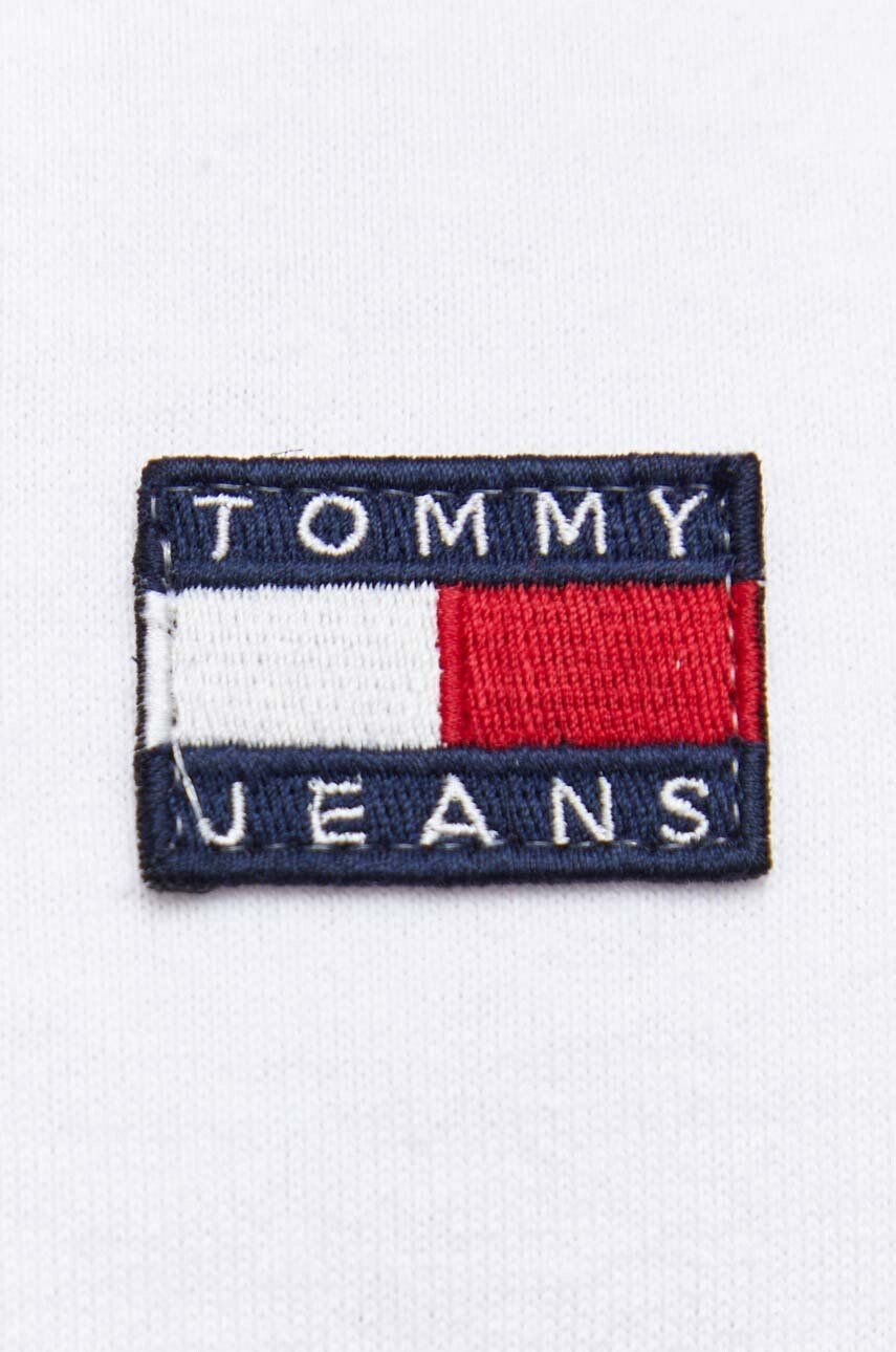 Tommy Jeans Bombažna kratka majica bela barva - Pepit.si